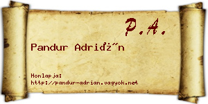 Pandur Adrián névjegykártya